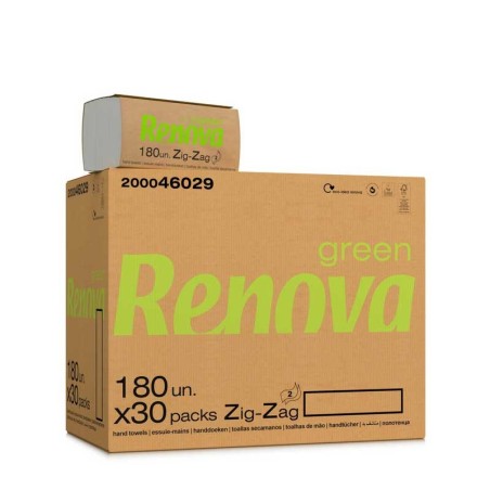 Toalhas de Mão Zig-Zag RenovaGreen 22x21,5cm 2Fls 30x180