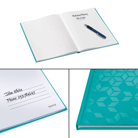 Notebook Leitz WOW 4625-12-51 A4 80 Folhas 90g Pautado Turquesa