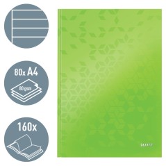 Notebook Leitz WOW 4625-12-54 A4 80 Folhas 90g Pautado Verde