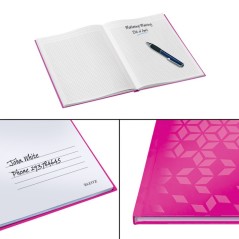 Notebook Leitz WOW 4626-12-23 A4 80 Folhas 90g Quadriculado Rosa
