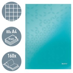 Notebook Leitz WOW 4626-12-51 A4 80 Folhas 90g Quadriculado Turquesa