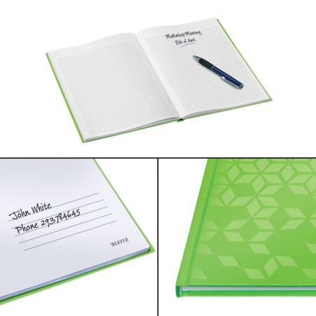 Notebook Leitz WOW 4626-12-54 A4 80 Folhas 90g Quadriculado Verde