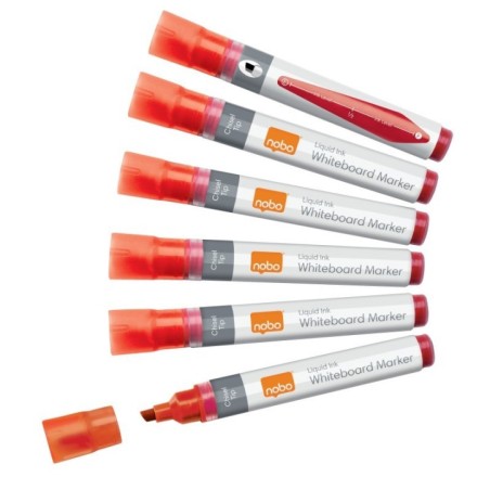 Marcador de Quadro Branco Nobo 1915384 Tinta Líquida Cx.10 Vermelho