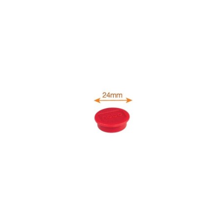 Ímanes Magnéticos Nobo 24mm Ø 1915293 Redondo Cx.10 Vermelho