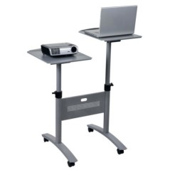 Mesa de Projecção Nobo 1900791 Plataforma Dupla Cinzento