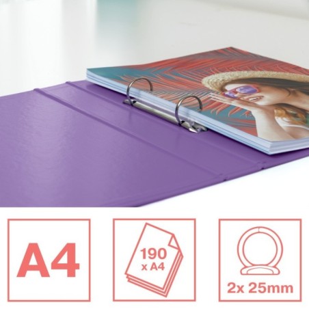 Dossier de Arquivo Esselte Colour Breeze 628434 A4 L42mm 2xRØ25mm PP Malva