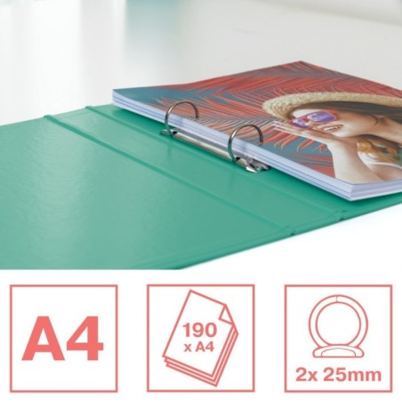 Dossier de Arquivo Esselte Colour Breeze 626498 A4 L42mm 2xRØ25mm PP Verde