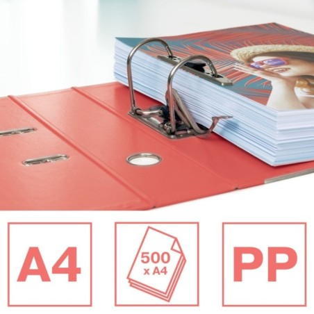 Pasta de Arquivo Esselte Nº1 Colour Breeze 628431 A4 L75mm PP Coral