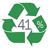 41% de material reciclado