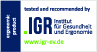 Selo de qualidade do IGR (Instituto Alemão de Saúde e Ergonomia)
